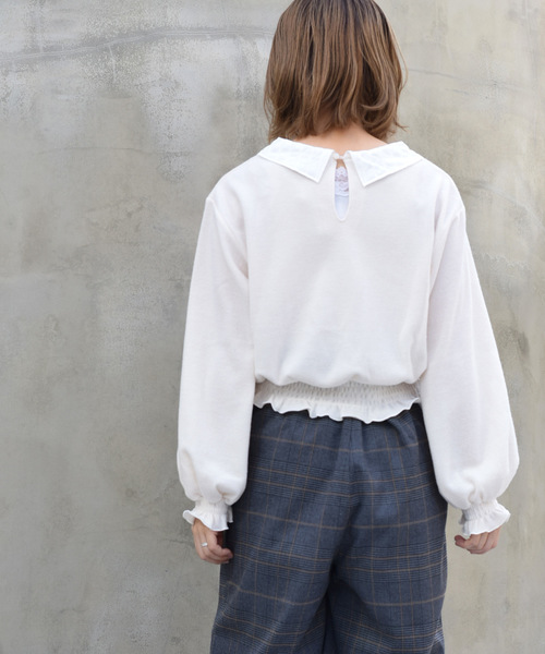 w closet（ダブルクローゼット）の「刺繍襟付きプルオーバー（Tシャツ/カットソー・レディース・オフホワイト/グレー/ラベンダー/チャコールグレー・FREE）」の15枚目の写真