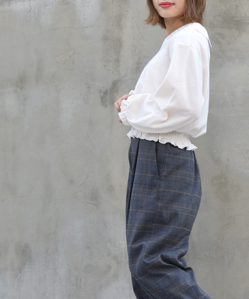 w closet（ダブルクローゼット）の「刺繍襟付きプルオーバー（Tシャツ/カットソー・レディース・オフホワイト/グレー/ラベンダー/チャコールグレー・FREE）」の9枚目の写真