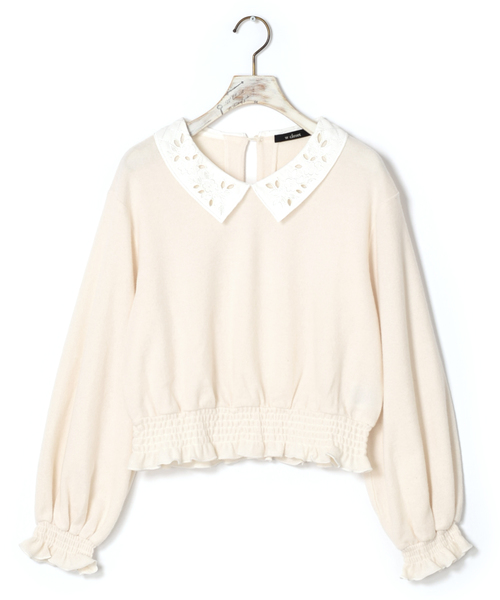 w closet（ダブルクローゼット）の「刺繍襟付きプルオーバー（Tシャツ/カットソー・レディース・オフホワイト/グレー/ラベンダー/チャコールグレー・FREE）」の20枚目の写真