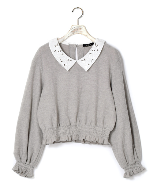 w closet（ダブルクローゼット）の「刺繍襟付きプルオーバー（Tシャツ/カットソー・レディース・オフホワイト/グレー/ラベンダー/チャコールグレー・FREE）」の16枚目の写真