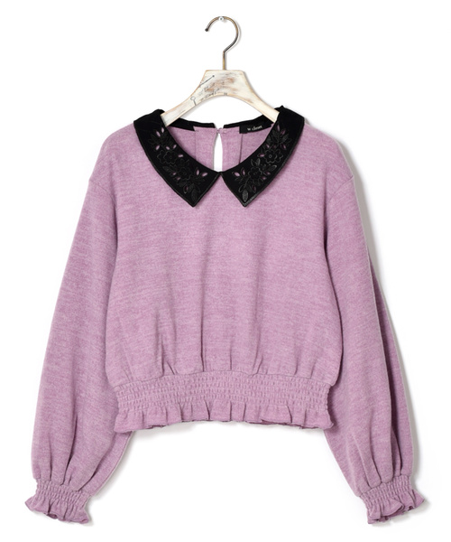 w closet（ダブルクローゼット）の「刺繍襟付きプルオーバー（Tシャツ/カットソー・レディース・オフホワイト/グレー/ラベンダー/チャコールグレー・FREE）」の18枚目の写真