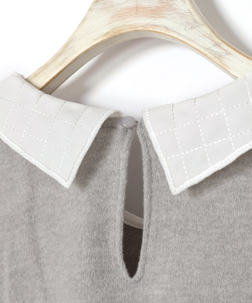 w closet（ダブルクローゼット）の「刺繍襟付きプルオーバー（Tシャツ/カットソー・レディース・オフホワイト/グレー/ラベンダー/チャコールグレー・FREE）」の8枚目の写真