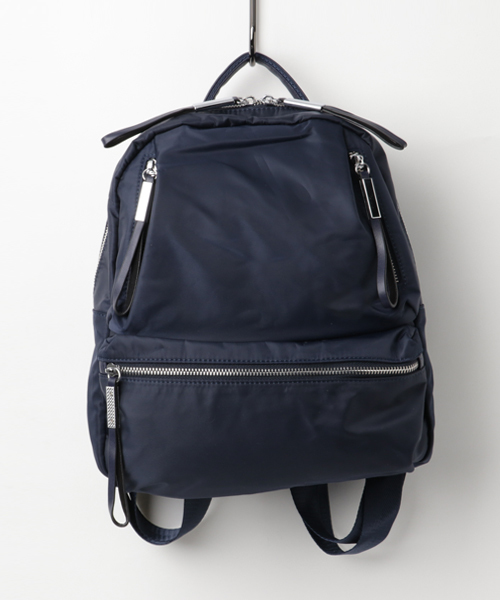 PLAIN CLOTHING（プレーンクロージング）の「ナイロンZIPカラーバックパック/リュック（バックパック/リュック・レディース・ブラック/ネイビー/グレー/カーキ/オレンジ/ボルドー・FREE）」の11枚目の写真