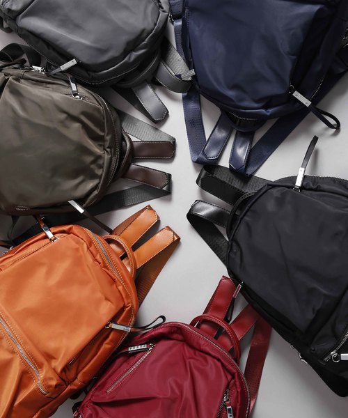 PLAIN CLOTHING（プレーンクロージング）の「ナイロンZIPカラーバックパック/リュック（バックパック/リュック・レディース・ブラック/ネイビー/グレー/カーキ/オレンジ/ボルドー・FREE）」の14枚目の写真