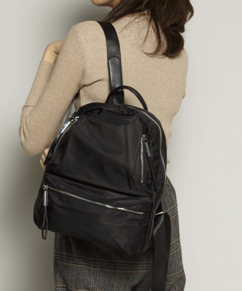 PLAIN CLOTHING（プレーンクロージング）の「ナイロンZIPカラーバックパック/リュック（バックパック/リュック・レディース・ブラック/ネイビー/グレー/カーキ/オレンジ/ボルドー・FREE）」の19枚目の写真