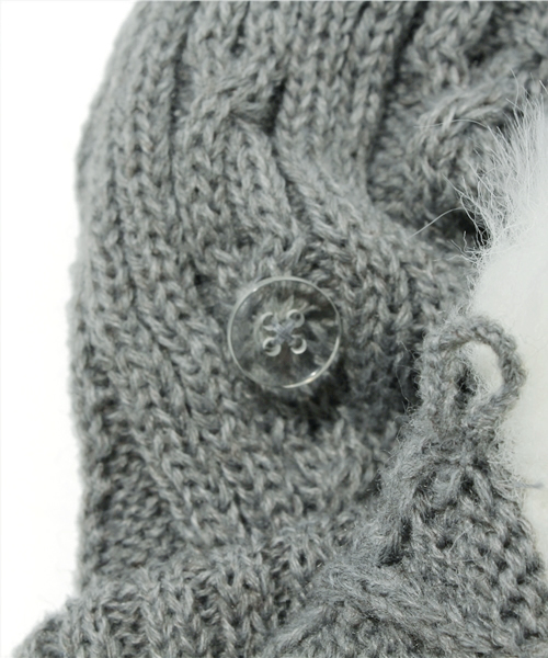 TOMMY HILFIGER（トミーヒルフィガー）の「CABLE EAR COVER HAT（ニットキャップ/ビーニー・メンズ・ホワイト/グレー・FREE）」の9枚目の写真