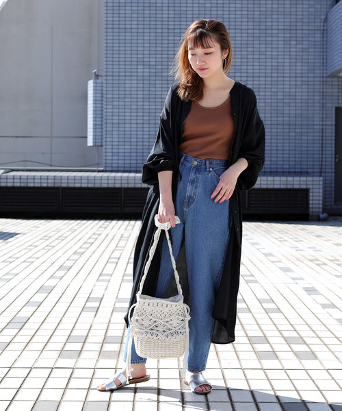 Casselini（キャセリーニ）の「Casselini/キャセリーニ　マクラメカゴショルダー（かごバッグ・レディース・ホワイト/ベージュ・ONE SIZE）」の8枚目の写真