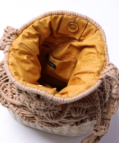 Casselini（キャセリーニ）の「Casselini/キャセリーニ　マクラメカゴショルダー（かごバッグ・レディース・ホワイト/ベージュ・ONE SIZE）」の9枚目の写真