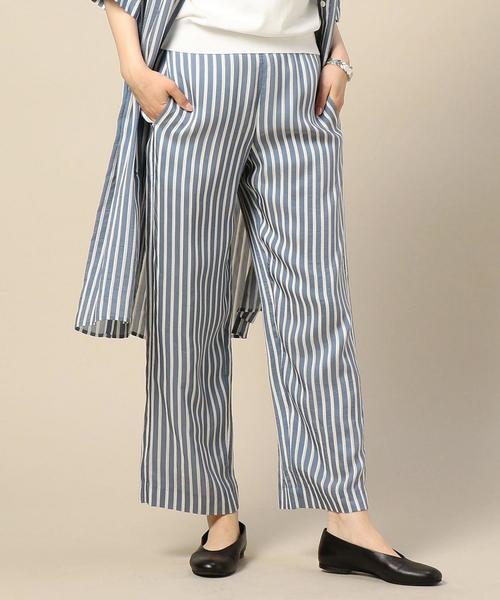 BEAUTY&YOUTH UNITED ARROWS(ビューティーアンドユースユナイテッドアローズ)の「BY キュプラストライプワイドパンツ ◆(その他パンツ・レディース・ネイビー/レッド・SMALL/MEDIUM)」の2枚目の写真