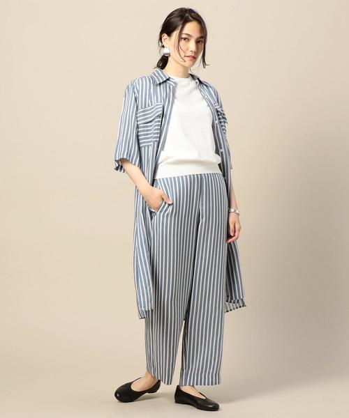 BEAUTY&YOUTH UNITED ARROWS(ビューティーアンドユースユナイテッドアローズ)の「BY キュプラストライプワイドパンツ ◆(その他パンツ・レディース・ネイビー/レッド・SMALL/MEDIUM)」の6枚目の写真