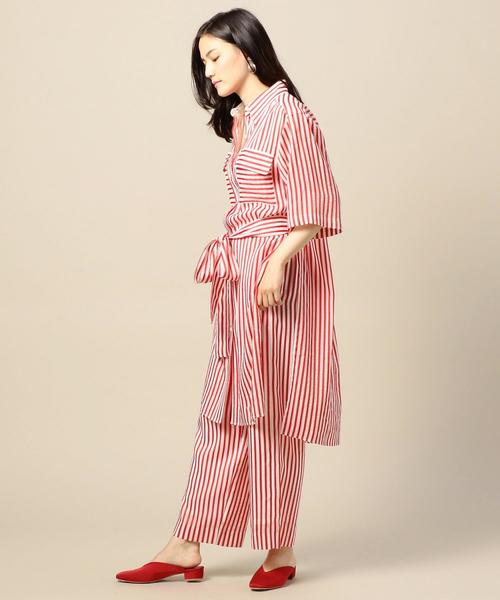 BEAUTY&YOUTH UNITED ARROWS(ビューティーアンドユースユナイテッドアローズ)の「BY キュプラストライプワイドパンツ ◆(その他パンツ・レディース・ネイビー/レッド・SMALL/MEDIUM)」の13枚目の写真