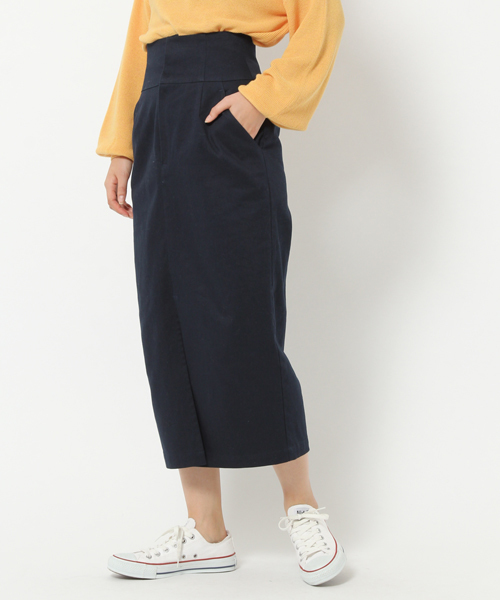 laboratory work（ラボラトリーワーク）の「レースアップタイトスカート（スカート・レディース・ベージュ/ネイビー/オフホワイト・MEDIUM）」の3枚目の写真