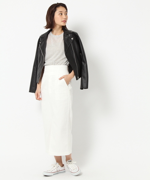 laboratory work（ラボラトリーワーク）の「レースアップタイトスカート（スカート・レディース・ベージュ/ネイビー/オフホワイト・MEDIUM）」の6枚目の写真