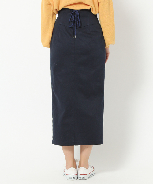 laboratory work（ラボラトリーワーク）の「レースアップタイトスカート（スカート・レディース・ベージュ/ネイビー/オフホワイト・MEDIUM）」の10枚目の写真