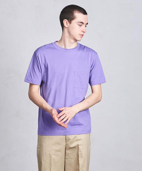 UNITED ARROWS（ユナイテッドアローズ）の「■UASB CDRY クルーネック ポケットT ◆（Tシャツ/カットソー・メンズ・ホワイト/ブラック/モカ/ネイビー/ターコイズブルー/ライラック・SMALL/MEDIUM/LARGE）」の6枚目の写真