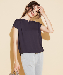 バックサテンジョーゼットブラウス