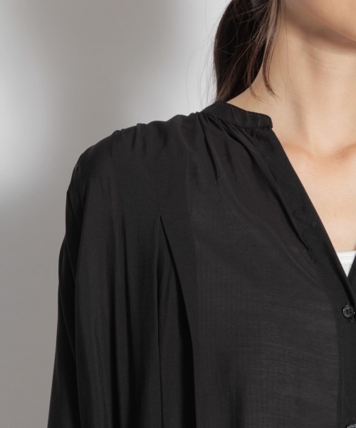 niko and...（ニコアンド）の「着流し前開きワンピース（ワンピース・レディース・ブラック/ベージュ/グリーン・MEDIUM/LARGE）」の10枚目の写真