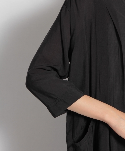 niko and...（ニコアンド）の「着流し前開きワンピース（ワンピース・レディース・ブラック/ベージュ/グリーン・MEDIUM/LARGE）」の11枚目の写真