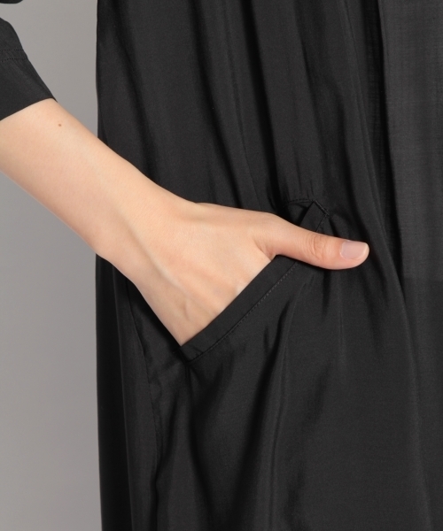 niko and...（ニコアンド）の「着流し前開きワンピース（ワンピース・レディース・ブラック/ベージュ/グリーン・MEDIUM/LARGE）」の12枚目の写真