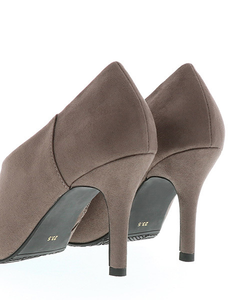 RANDA（ランダ）の「ストレスフリー/Vカットショートブーティ（ブーツ・レディース・グレー/ワイン/ブラック・24.5/25/22/23/25.5/22.5/24/23.5）」の6枚目の写真