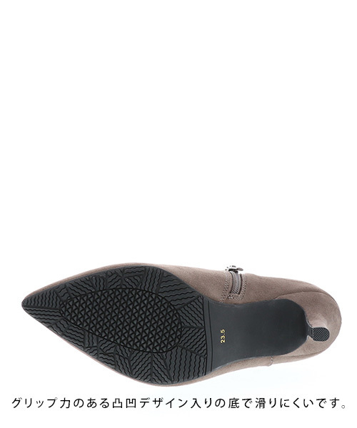 RANDA（ランダ）の「ストレスフリー/Vカットショートブーティ（ブーツ・レディース・グレー/ワイン/ブラック・24.5/25/22/23/25.5/22.5/24/23.5）」の8枚目の写真