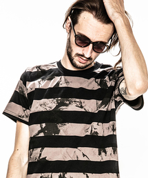 mt5319-embroidery logo uneven dyeborder Tee Tシャツ