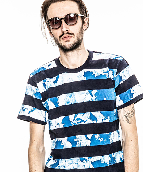 ACANTHUS(アカンサス)の「mt5319-embroidery logo uneven dyeborder Tee Tシャツ(Tシャツ/カットソー・メンズ・ホワイト×ネイビー/ブラック系その他/ホワイト×ブラック・S/L/M)」の13枚目の写真