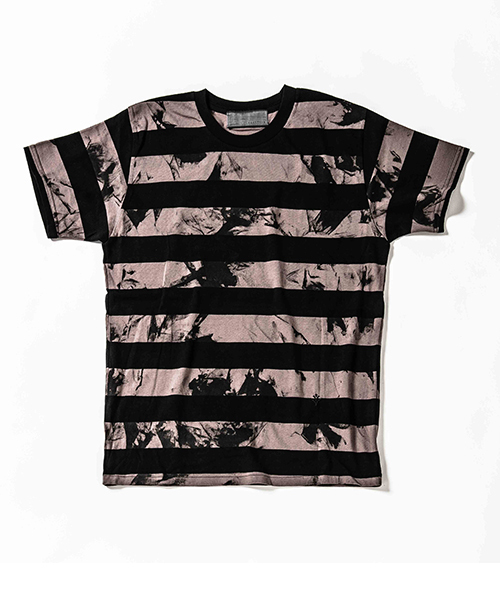 ACANTHUS(アカンサス)の「mt5319-embroidery logo uneven dyeborder Tee Tシャツ(Tシャツ/カットソー・メンズ・ホワイト×ネイビー/ブラック系その他/ホワイト×ブラック・S/L/M)」の5枚目の写真