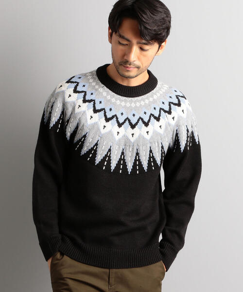green label relaxing（グリーンレーベルリラクシング）の「SC キュウシンJQ クルーネック ニット ◆（ニット/セーター・メンズ・ロイヤルブルー/ブラック/ブラウン・M/S/L）」の2枚目の写真