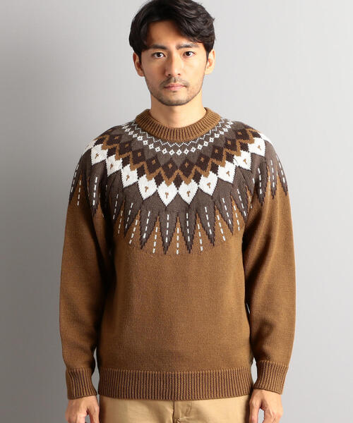 green label relaxing（グリーンレーベルリラクシング）の「SC キュウシンJQ クルーネック ニット ◆（ニット/セーター・メンズ・ロイヤルブルー/ブラック/ブラウン・M/S/L）」の6枚目の写真