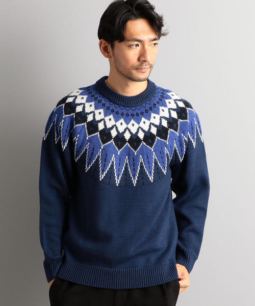 green label relaxing（グリーンレーベルリラクシング）の「SC キュウシンJQ クルーネック ニット ◆（ニット/セーター・メンズ・ロイヤルブルー/ブラック/ブラウン・M/S/L）」の11枚目の写真