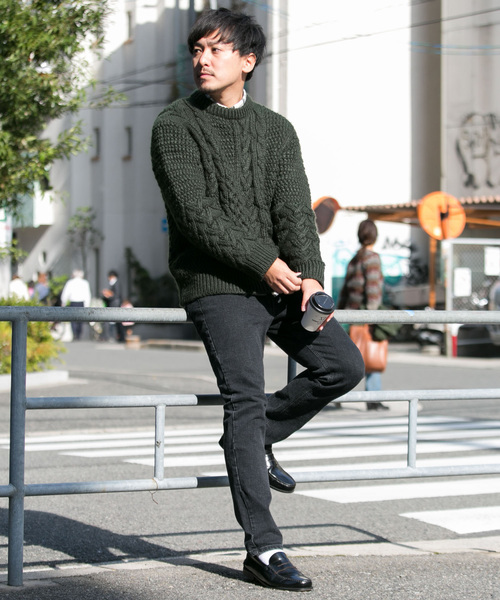 URBAN RESEARCH Sonny Label(アーバンリサーチサニーレーベル)の「パッチワークケーブルニット(ニット/セーター・メンズ・レッド/オフホワイト/カーキ/キャメル・MEDIUM/LARGE)」の10枚目の写真