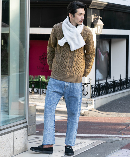 URBAN RESEARCH Sonny Label(アーバンリサーチサニーレーベル)の「パッチワークケーブルニット(ニット/セーター・メンズ・レッド/オフホワイト/カーキ/キャメル・MEDIUM/LARGE)」の11枚目の写真