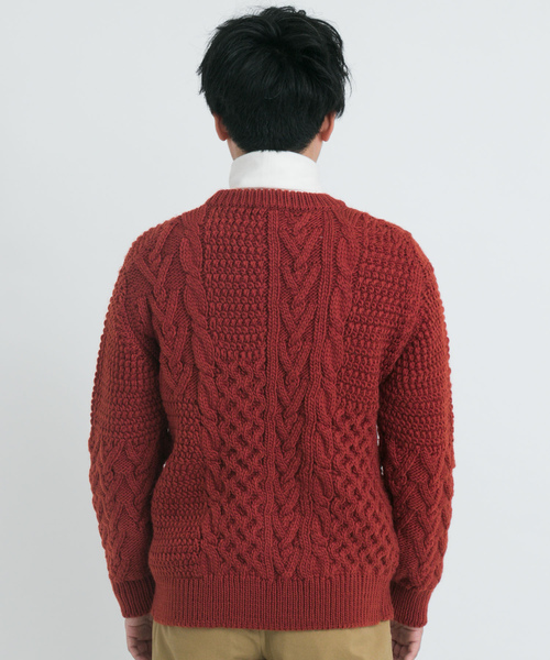 URBAN RESEARCH Sonny Label(アーバンリサーチサニーレーベル)の「パッチワークケーブルニット(ニット/セーター・メンズ・レッド/オフホワイト/カーキ/キャメル・MEDIUM/LARGE)」の19枚目の写真