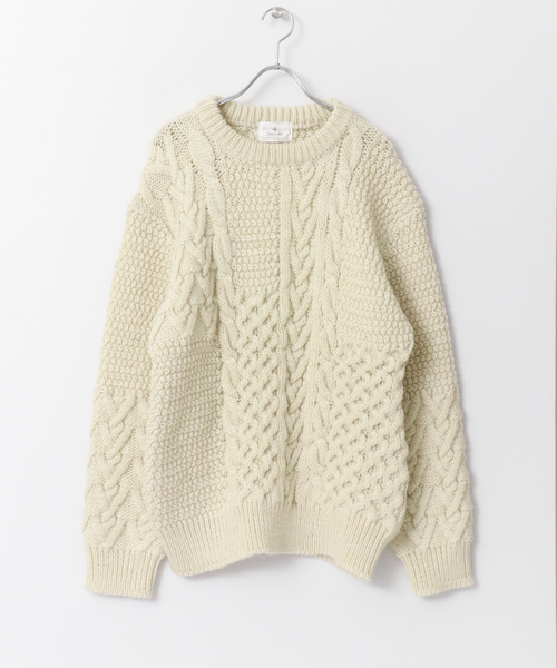 URBAN RESEARCH Sonny Label(アーバンリサーチサニーレーベル)の「パッチワークケーブルニット(ニット/セーター・メンズ・レッド/オフホワイト/カーキ/キャメル・MEDIUM/LARGE)」の20枚目の写真