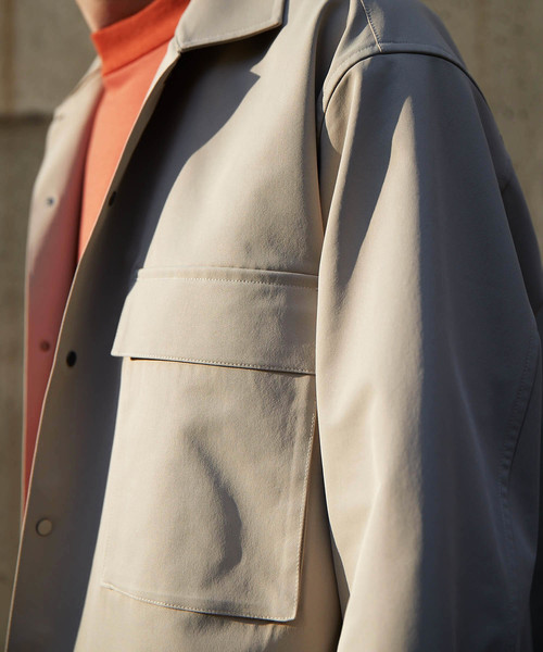 MAISON SPECIAL（メゾンスペシャル）の「“9機能” ファンクションテックオーバーシャツブルゾン 【MAISON SPECIAL/メゾンスペシャル】（シャツ/ブラウス・メンズ・ダークネイビー/ベージュ・44/48/46）」の7枚目の写真