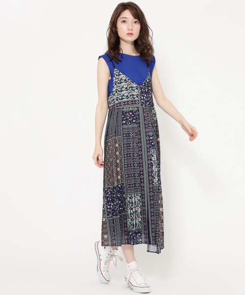 Rose Bud ローズバッド の Rose Bud ミックス柄キャミワンピース ワンピース Wear