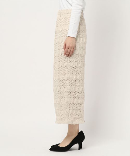 DouDou（ドゥドゥ）の「レースタイトスカート（スカート・レディース・ベージュ/アイボリー・FREE）」の3枚目の写真