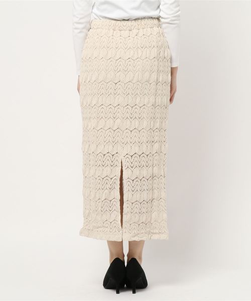 DouDou（ドゥドゥ）の「レースタイトスカート（スカート・レディース・ベージュ/アイボリー・FREE）」の4枚目の写真