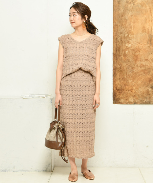 DouDou（ドゥドゥ）の「レースタイトスカート（スカート・レディース・ベージュ/アイボリー・FREE）」の16枚目の写真