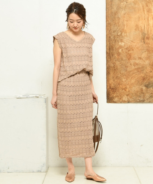 DouDou（ドゥドゥ）の「レースタイトスカート（スカート・レディース・ベージュ/アイボリー・FREE）」の18枚目の写真