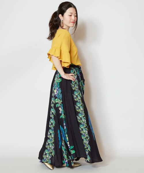 チャイハネ(チャイハネ)の「【チャイハネ】トロピカルフラワーマキシスカート(スカート・レディース・ベージュ/ブラック/ブルー・FREE)」の10枚目の写真