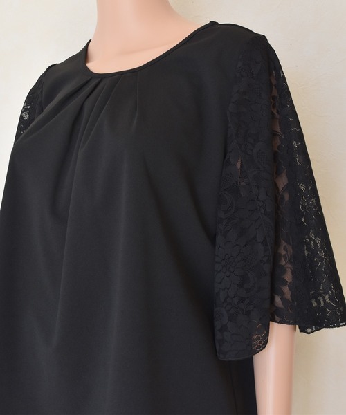 Lace Ladies（レースレディース）の「花柄レース袖シンプルセットアップ・パンツドレス（パンツドレス・レディース・ブラック/ネイビー・S/M/L/XL）」の19枚目の写真
