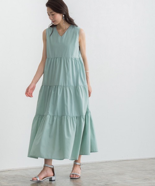 セール 2wayティアードノースリーブワンピース ミドル丈 ワンピース Pierrot ピエロ のファッション通販 Zozotown