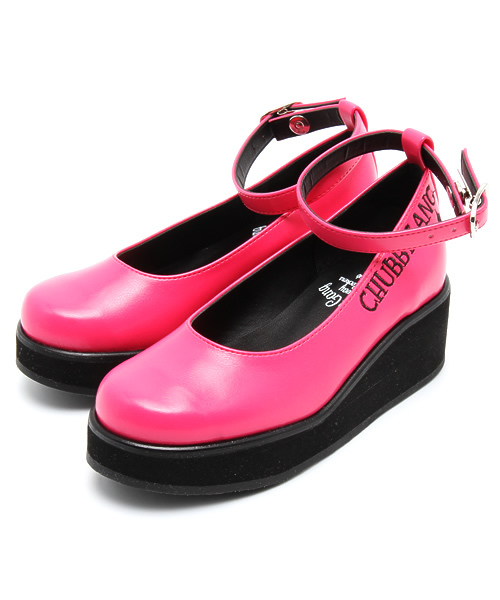 CHUBBYGANG（チャビーギャング）の「ロゴ刺繍 パンプス（パンプス・キッズ・シルバーグレー/ピンク/ブラック・18/17/16）」の3枚目の写真