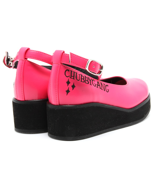 CHUBBYGANG（チャビーギャング）の「ロゴ刺繍 パンプス（パンプス・キッズ・シルバーグレー/ピンク/ブラック・18/17/16）」の10枚目の写真