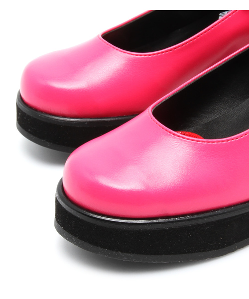 CHUBBYGANG（チャビーギャング）の「ロゴ刺繍 パンプス（パンプス・キッズ・シルバーグレー/ピンク/ブラック・18/17/16）」の4枚目の写真