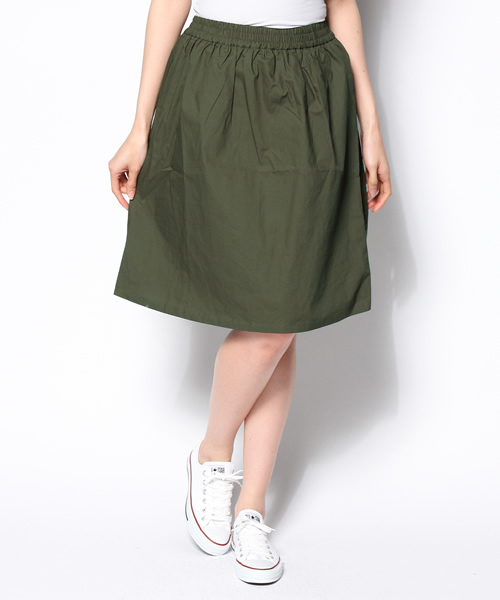 CIAOPANIC(チャオパニック)の「【Ciaopanic】ミドルオードリーフレアスカート(スカート・レディース・ネイビー/キャメル/レッド/カーキ/ブルー/オフホワイト・FREE)」の4枚目の写真