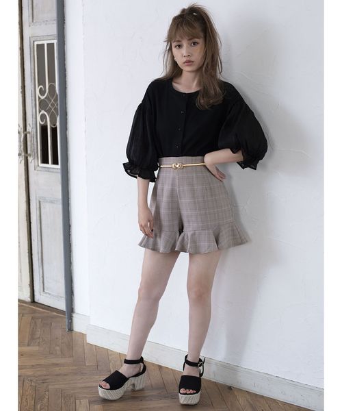 one after another NICE CLAUP(ワンアフターアナザーナイスクラップ)の「シアー切替テレコカーディガン(カーディガン/ボレロ・レディース・ブラック/ベージュ/ブルー/アイボリー・FREE)」の10枚目の写真