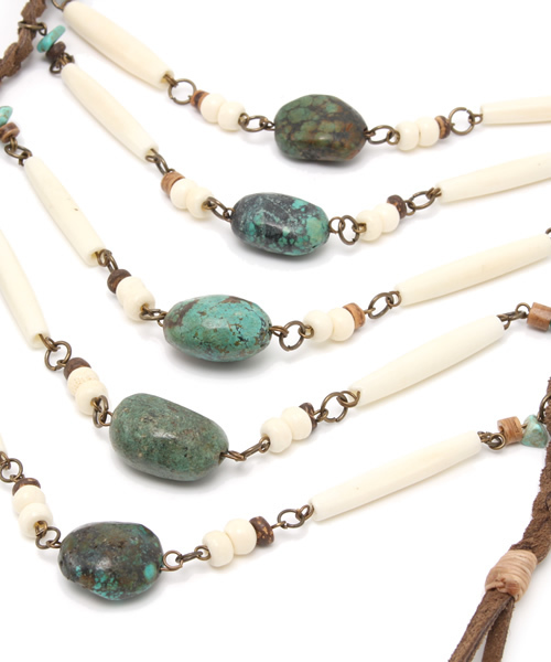 goa(ゴア)の「NativeBONEネックレス(ネックレス・レディース・アイボリー/ターコイズブルー・FREE)」の6枚目の写真